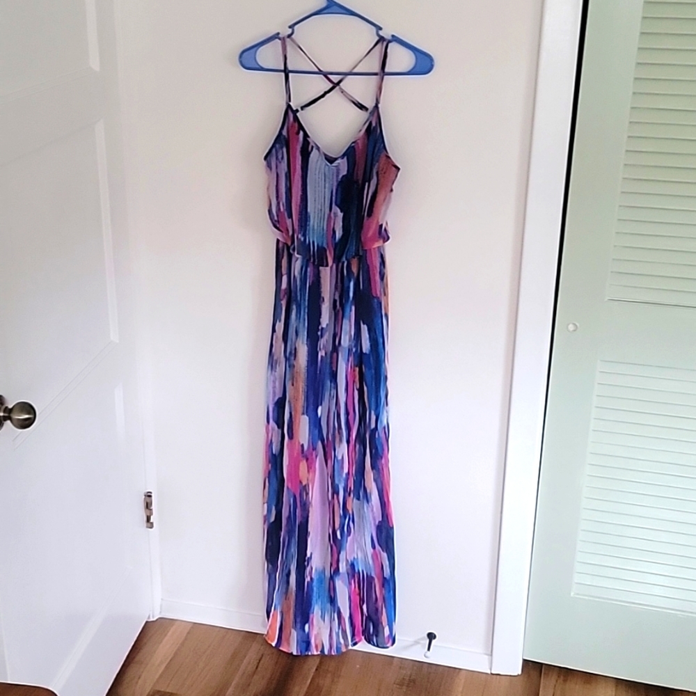 B Darlin watercolor maxi dress